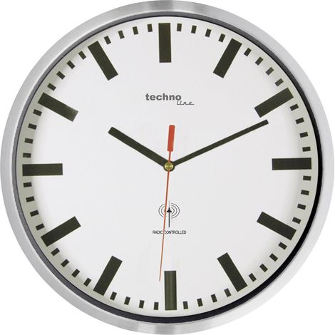 Techno Line WT8990 Funk Wanduhr 30 cm x 50 mm Silber (metallic)
