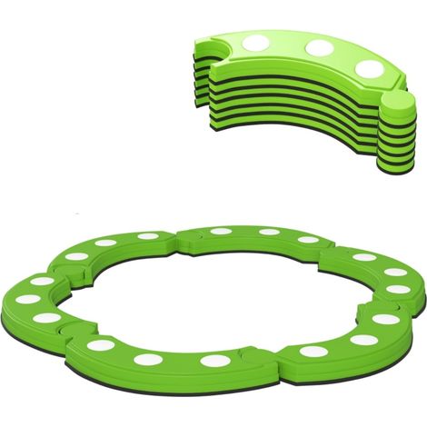 Parc bébé-6-Segments Courbés-Reliefs Sensoriels-Portance 50 kg-Vert-101x101x7(cm) (1/5)