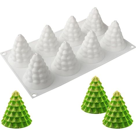 Weihnachtssilikonformen, Silikonform für Weihnachtsbäume, Mousse-Weihnachtskuchenformen, 3D-Gebäckformen, Backform A (1/4)