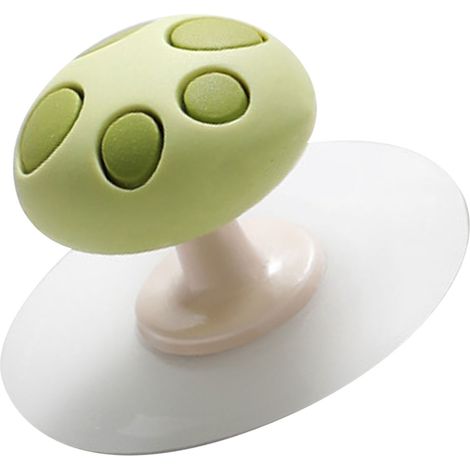 Lève-abattant de toilette en silicone antidérapant, flexible et en forme de champignon, pour salle de bain d'enfants, vert. (1/5)