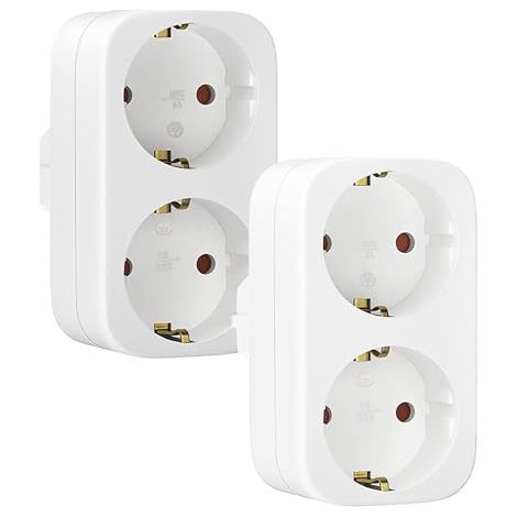 Adaptateur De Prise - 250 V 16 A - Pour Cuisine Bureau Chambre Salle De Bain - Lot De 2 (1/5)