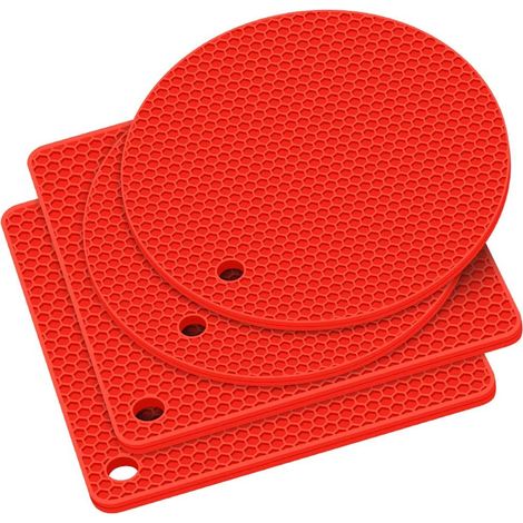 Dessous De Plat En Silicone - Antidérapant Résistant À La Chaleur Jusqu'à 230 °C - Multifonctionnel Pour Cuisine Et Table - Lot De 4 (1/5)