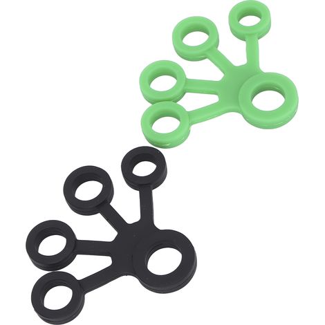 Extenseur de Doigts en Silicone 2 Pièces, Renforceur de Prise 11LB pour Entraînement de la Force Manuelle (Vert Foncé Noir) (1/5)