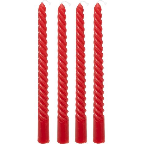 4 candele a bastoncino twist many rosse 180g - Atmosphera créateur d'intérieur