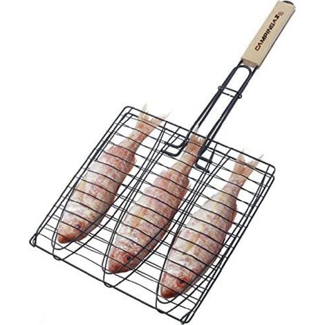 Griglia Barbecue Fornacella Brace Camino Per 3 Pesci Preformata 28x28 (1/2)