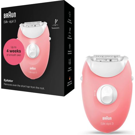 Braun Silk-épil 3 SES 3-176 Rose Weiß Epilierer