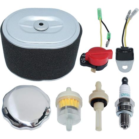 Filtre à air/carburant avec alarme de capteur d'huile et interrupteur on/off pour moteur de tondeuse Honda GX240 GX270 8HP 9HP Remplace 17210-ZE2-505,15510-ZE2-043 (1/5)