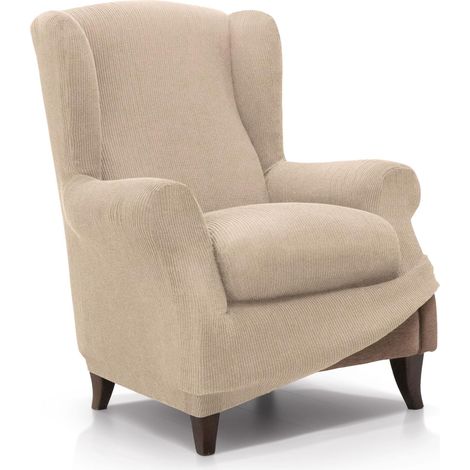 Housse de canapé à Oreilles élastique de 130 à 160 cm Beige Protecteur en Tissu Jacquard Toucher Coton (1/5)