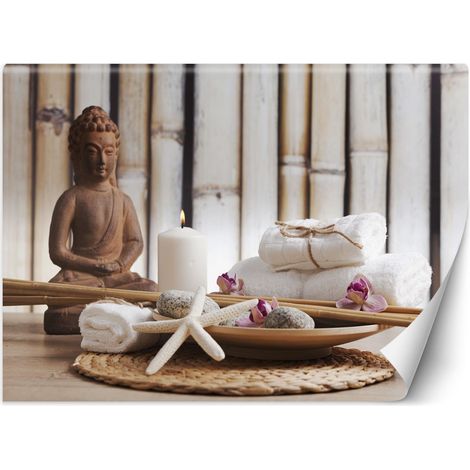Carta Da Parati, Statua di Buddha in una spa - 100x70 (1/5)