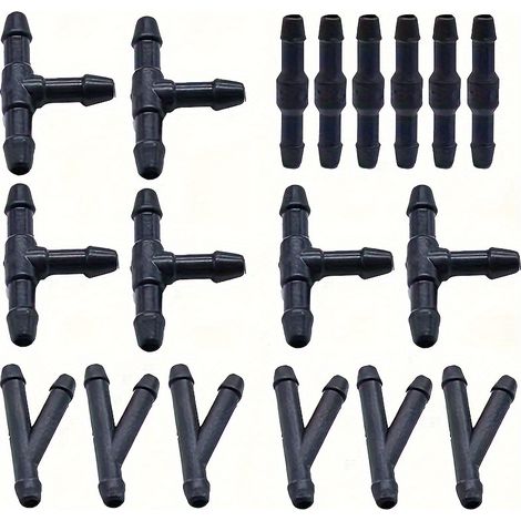Lot de 30 connecteurs de tuyau de lave-glace – 3 formes – Adaptés aux pare-brise avant (1/4)