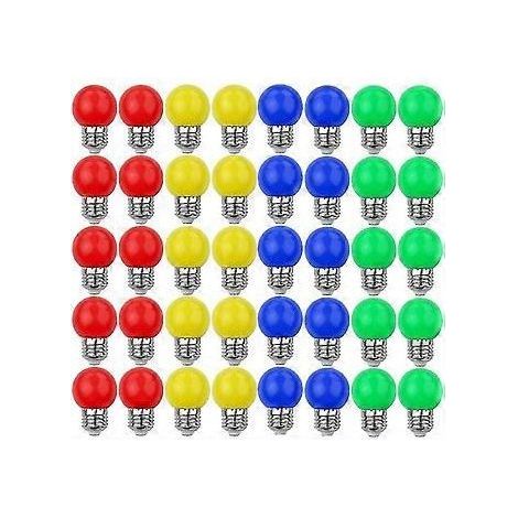 Farbige LED-Lampen E27 3W = 30W Dekorative Leuchte 240 Lumen AC 220V–240V Mischfarben Rot Gelb Blau Grün -WELLNGS (1/2)
