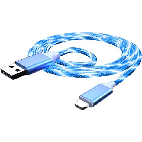 Cable Usb-C Vers Usb-C - 3 A - Indicateur Led - 2 M - Bleu - Pour Charge Rapide - 1 Pièce (1/5)