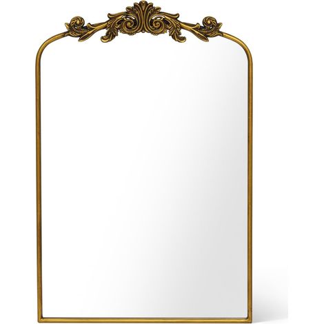 Miroir de style baroque bord doré 60x90 cm - miroir mural demi-rond avec arcs pour salon et couloir, design antique-vintage, décoration murale décorative (1/5)