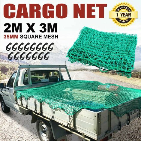 Filet de remorque, filet à bagages, pour l'arrimage du chargement, 2 x 3 m, filet pour conteneur, filet de sécurité (1/5)