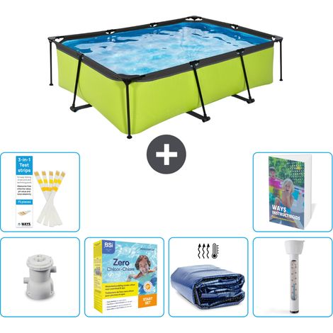 Exit Pool Rechteckig - 220x150x65 cm - 7-teilig S184