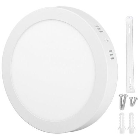 BUNTHAUS Plafonnier LED encastré 18W 6000-6500K Blanc Panneau plat rond ultra-mince pour couloir