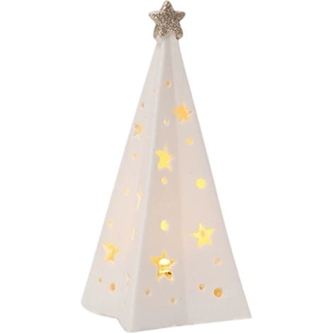 Ornements céramiques lumineux de Noël, Père Noël, bonhomme et arbre, décoration de table (1/5)