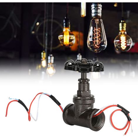 Interrupteur Lumineux Vintage 1/2 Pouce avec Accessoire Fil Électrique pour Lampe sur Tuyau (1/5)