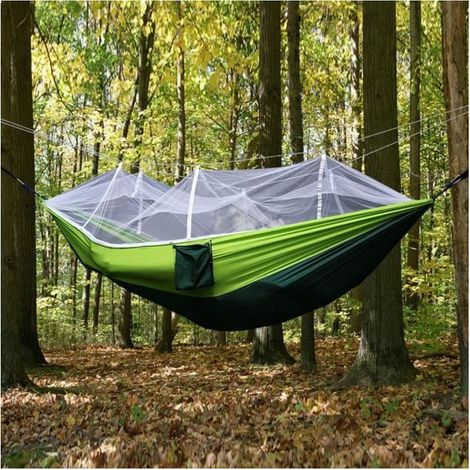 Hängematte mit Moskitonetz, Tragkraft 200 kg, für zwei Personen, 260 x 130 cm, komfortables Set (1/5)
