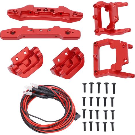 Stoßstange aus Aluminiumlegierung (vorne/hinten) für 1:18 RC-Modelle – Ersatz- und Upgrade-Teile für Traxxas, LaTrax Teton – Rot (1/5)