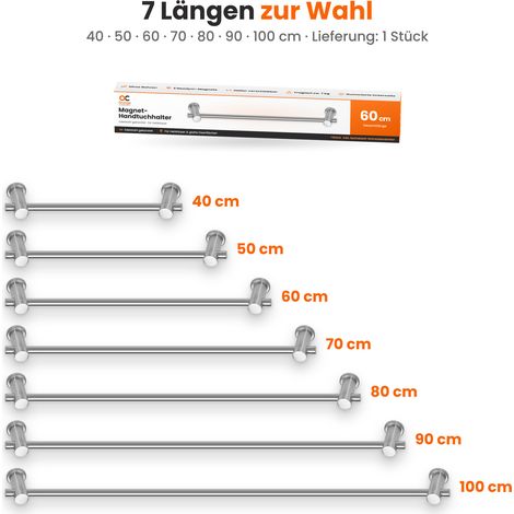 70 cm Edelstahl Handtuchhalter Magnet Befestigung Heizkörper Magnethalterung Heizung (1/5)