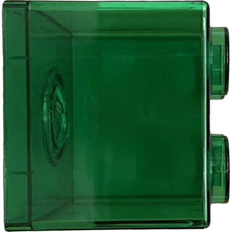 Tirelire transparente rectangulaire en forme de bloc de construction, verte, 8,9 x 8,9 x 9,2 cm / 3,5 x 3,5 x 3,6 pouces, idéale pour les enfants (garçons et filles). (1/5)