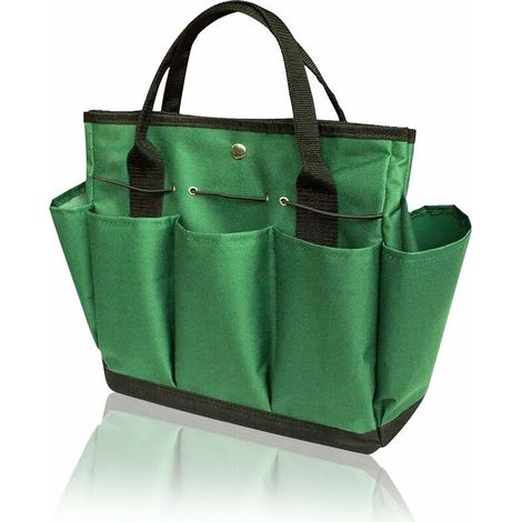 DEESSE SHOP - Sac de rangement pour outils de jardin avec 9 poches - Cadeaux de jardinage pour femme, sac fourre-tout robuste pour outils, trousse à outils, intérieur et extérieur, organisateur (vert) (1/5)