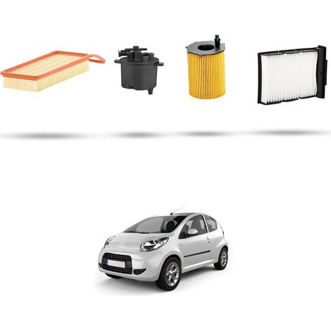 Kit tagliando 4 filtri compatibile con Citroen C1 1.4 hdi 40kw dal 2005 (1/5)