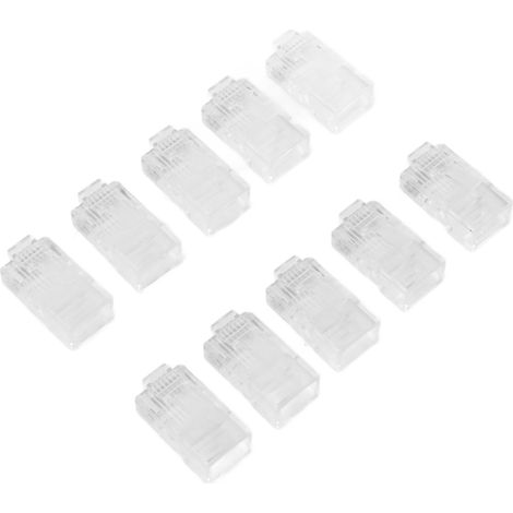 100 prises RJ45 mâles 8P8C CAT5 non blindées, connecteurs modulaires TF1013C dorés pour câble réseau Ethernet, lot de 100 (1/5)