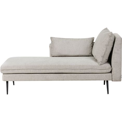 Chaise longue derecha con cojines adicionales tela repelente al agua diván gris Yerres