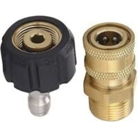 Jeu D'Adaptateurs pour Nettoyeurs Haute Pression M22 à Kit de Connexion Rapide 1/4 Pouce, M22 14Mm à Kit de Connexion Rapide 1/4 Pouce (1/4)