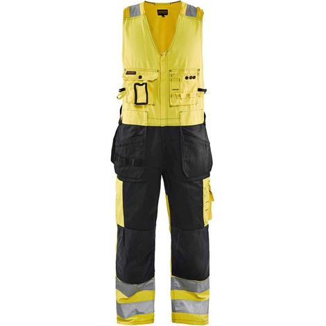 Combinaison de travail sans manches haute visibilité 2653 - Jaune fluo/Noir 48C (1/4)