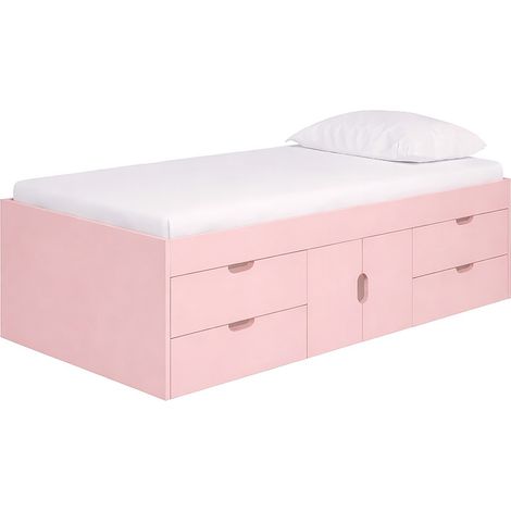 Captain's Single 3ft Cabin Bed - L196 x W96 x H51 cm - Assembly Required - Pink