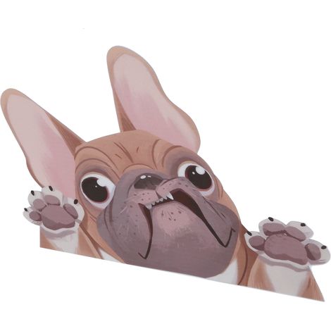 Autocollant chien mignon imperméable PVC 8.7x6.3in pour fenêtre voiture motif dessin animé marron (1/5)