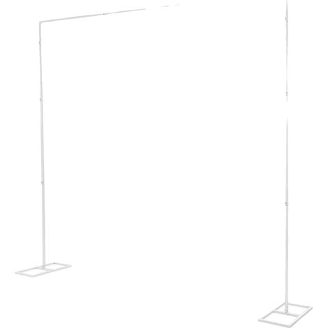 Soporte de lona, robusta estructura de hierro, versátil para eventos, BLANCO, L (1/2)