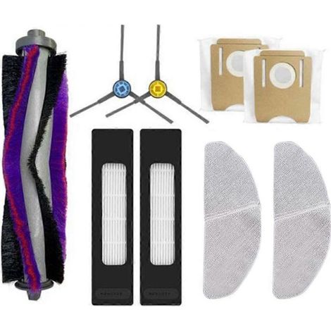 pièces de rechange pour aspirateur robot Clien T24 / Midea S8+ / S8 : brosse principale, filtre HEPA et sac à poussière. (1/5)