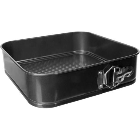 1 x Moule à gâteau amovible avec plateau, revêtement antiadhésif, fond amovible, acier (26 x 26 cm) (1/5)