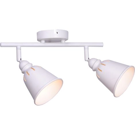 Lampada parete/soffitto orientabile 2 luci bianca E14 Polux (1/2)