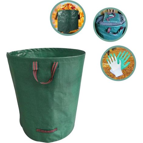 400 Liter Mehrweg Gartenabfallsack Faltbarer Laubsack für Laub, Grasschnitt und Gartenabfälle (1/5)