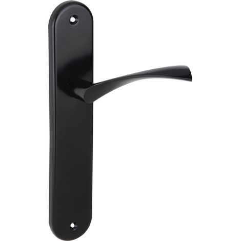 Manilla ola modelo 130 zamak negro mate, placa ovalada, puertas interior (1/5)