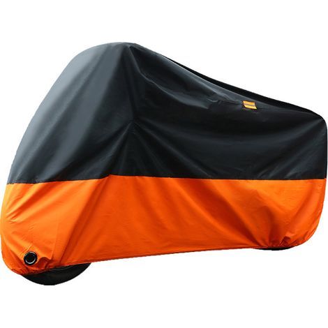 Motorcycle cover, XL [23095125cm], 190T, black and orange, outdoor protective cover (1/5)