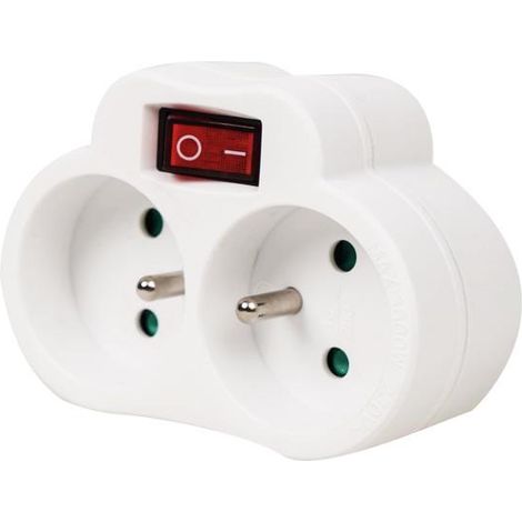 Doppelsteckdose 16A mit Schalter – Französischer Netzadapter GAO