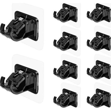 Lot de 10 supports de tringle à rideaux, sans perçage, transparents, auto-adhésifs. (1/5)