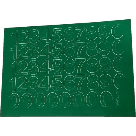 Chiffres autocollants verts de 2,5 cm
