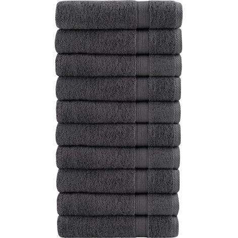 Premium Handtücher SOLUND 10 Stk. Anthrazit 50x100 cm 600 g/m² (1/5)
