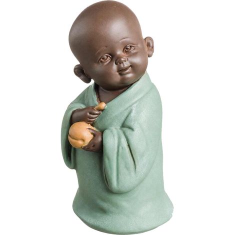 Statue petit moine bouddhiste en résine 10 cm (1/2)