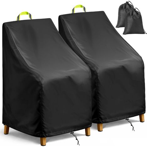 Gartenstuhl-Überzug aus robustem 420D Oxford-Gewebe, kälte-, regen- und UV-beständig. Reißfester Bezug, ideal für stapelbare Gartenstühle. 70 x 70 x 80/120 cm. (2 Stück) (1/5)