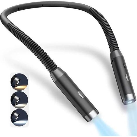 Questa lampada da lettura a LED da collo è dimmerabile, ricaricabile e disponibile in tre temperature di colore. La lampada flessibile da collo è adatta per leggere, lavorare a maglia, all'uncinetto,