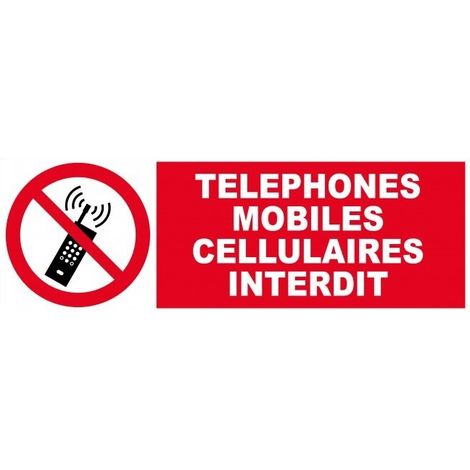 Pannello di divieto 450x150mm Telefono cellulare 410