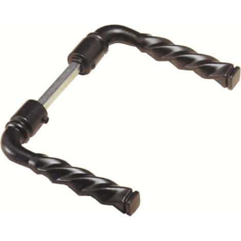 Duval – Béquille double torsadée en aluminium noir 9005 – Carré 6/7mm pour toute porte – Résistante aux environnements humides (1/2)